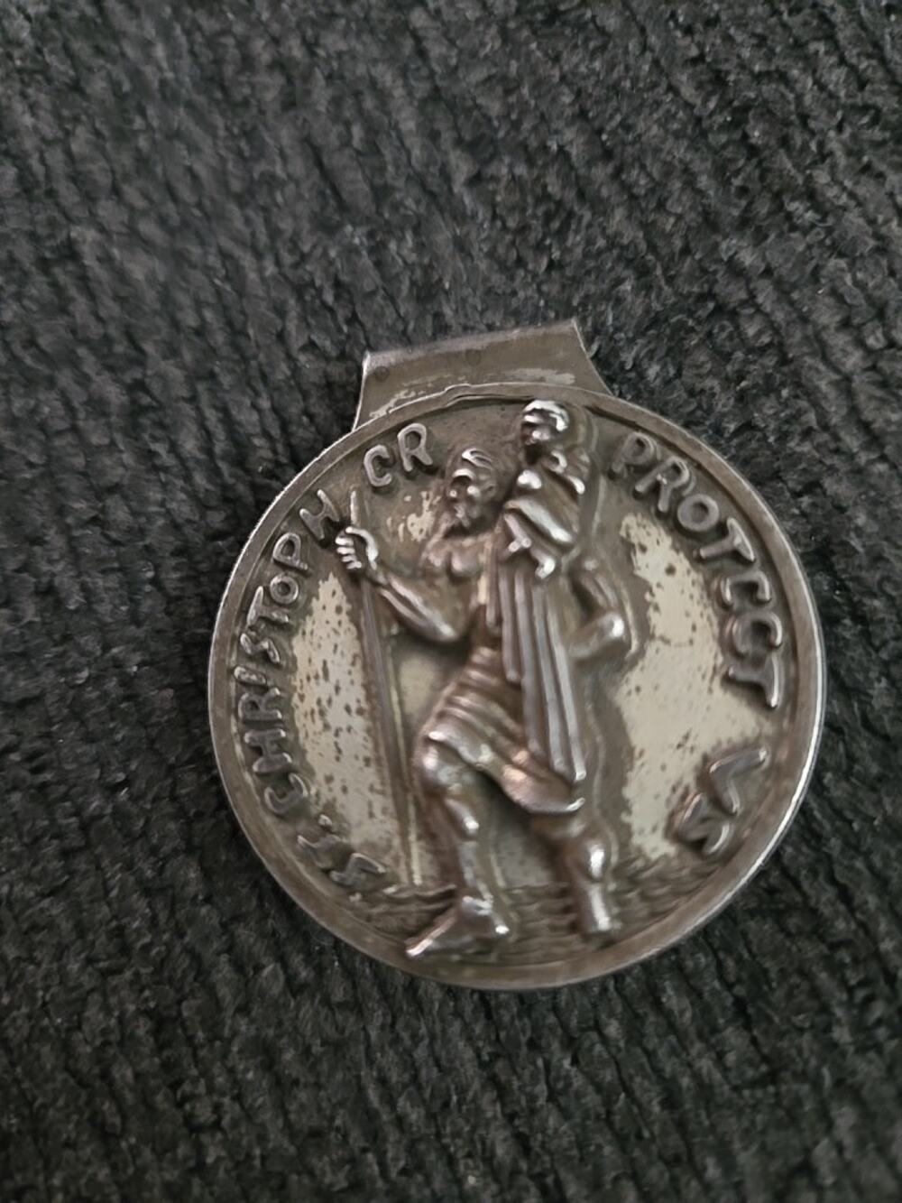 44 mm Creed antique catholic Saint Christopher religious money clip
